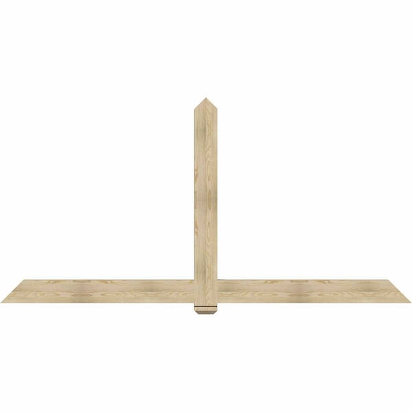 Ekena Millwork Eugene Rough Sawn Timber Gable Bracket, Douglas Fir, 108"W x 54"H x 4"D x 6"F, 12/12 Pitch GBW108X54X0406EUG00RDF - main
